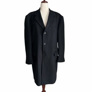 Vintage Aquarium Made in Italy Cashmere Wool Coat Black Size 42/52 Long